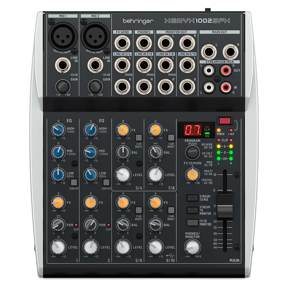 Behringer Xenyx 1002SFX Mezcladora de audio analógico de 10 canales