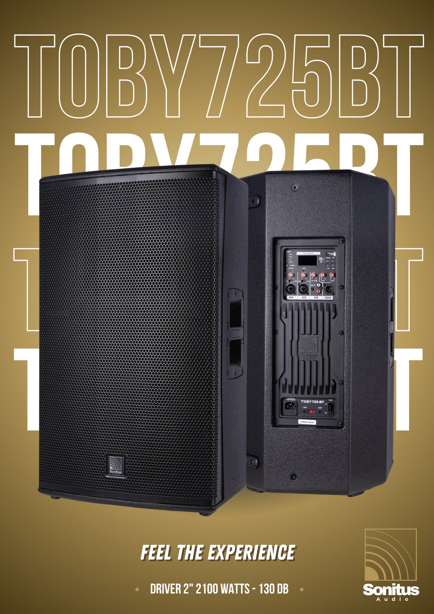 SONITUS TOBY725BT Parlante Activo de 15″