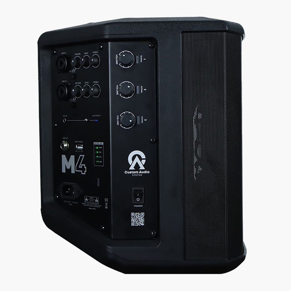 Custom Audio System M4T Black – Parlante Activo de 6.5" con Batería Recargable
