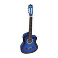 GUITARRA ACUSTICA CON CORTE AZUL 39" C/FUNDA VOZZEK VZ-851/39BLCF